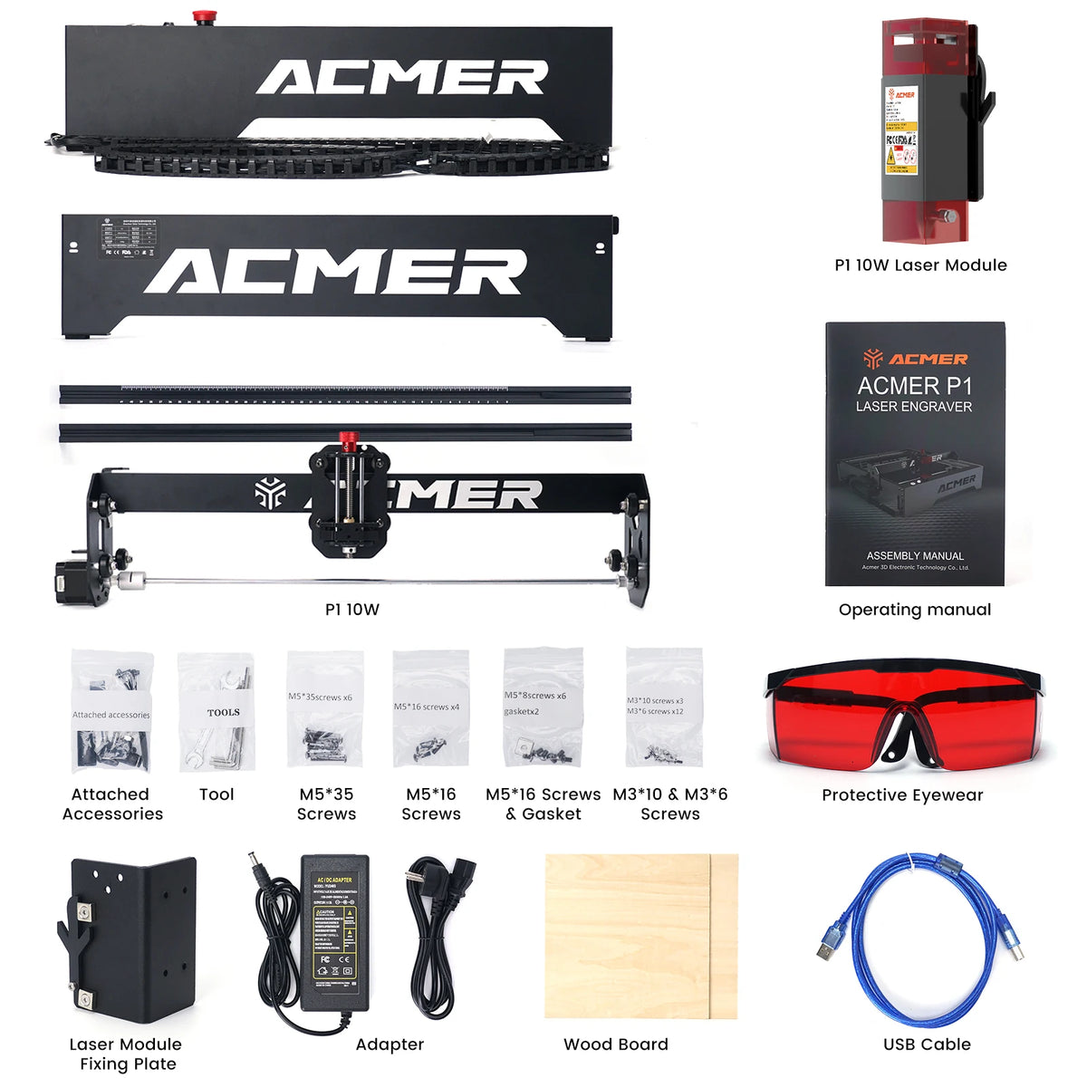 Acmer P1 10W WiFi Controlled Laser Engraver For Woodworking
