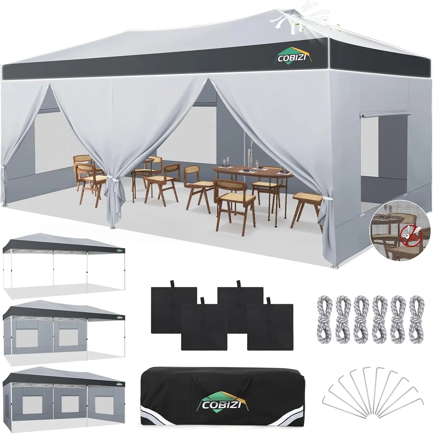 Tooluck Pop Up Canopy Outdoor Gazebo Tent With Side Panels