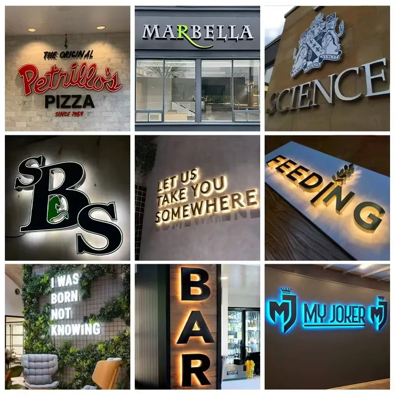 Custom Business Sign Metal Blacklit Sign Business Laser Cut Metal Sign Outdoor 3D Logo Wall Logo Letter For Shop Salon Hotel Dec