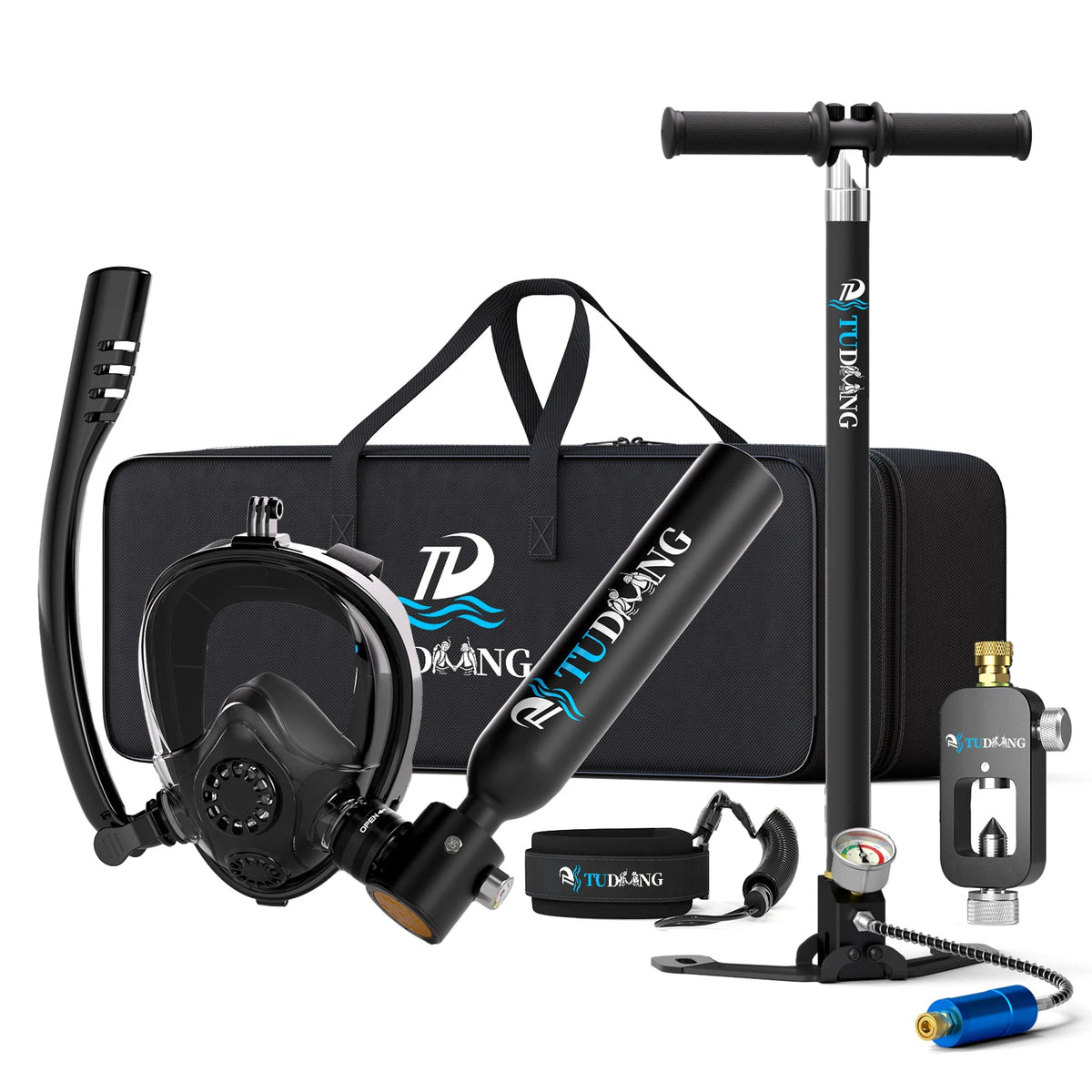 TUDIVING Portable Scuba Diving Tank With Pump And Diving Mask