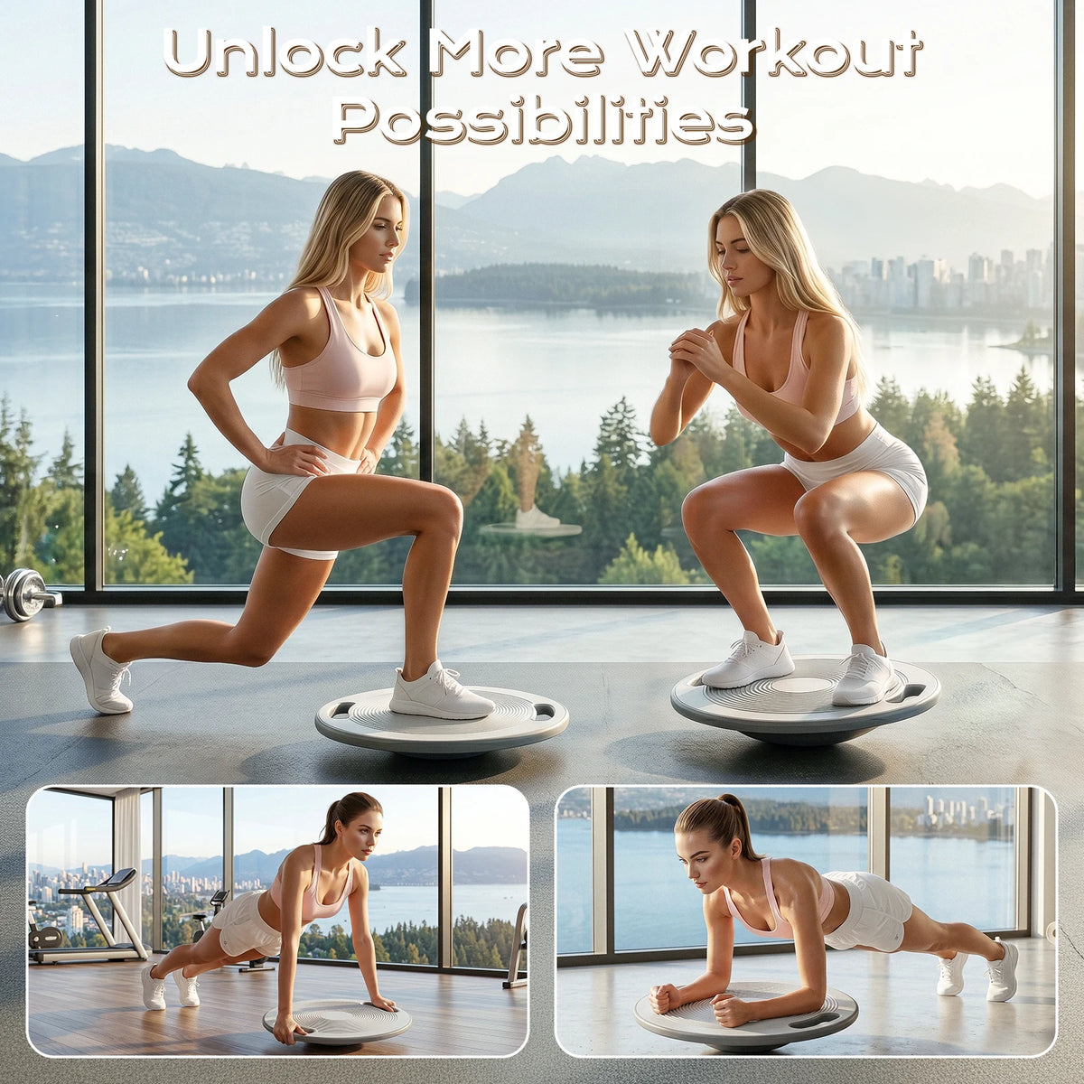 Plastic Balance Board with Handles for Core Training and Therapy