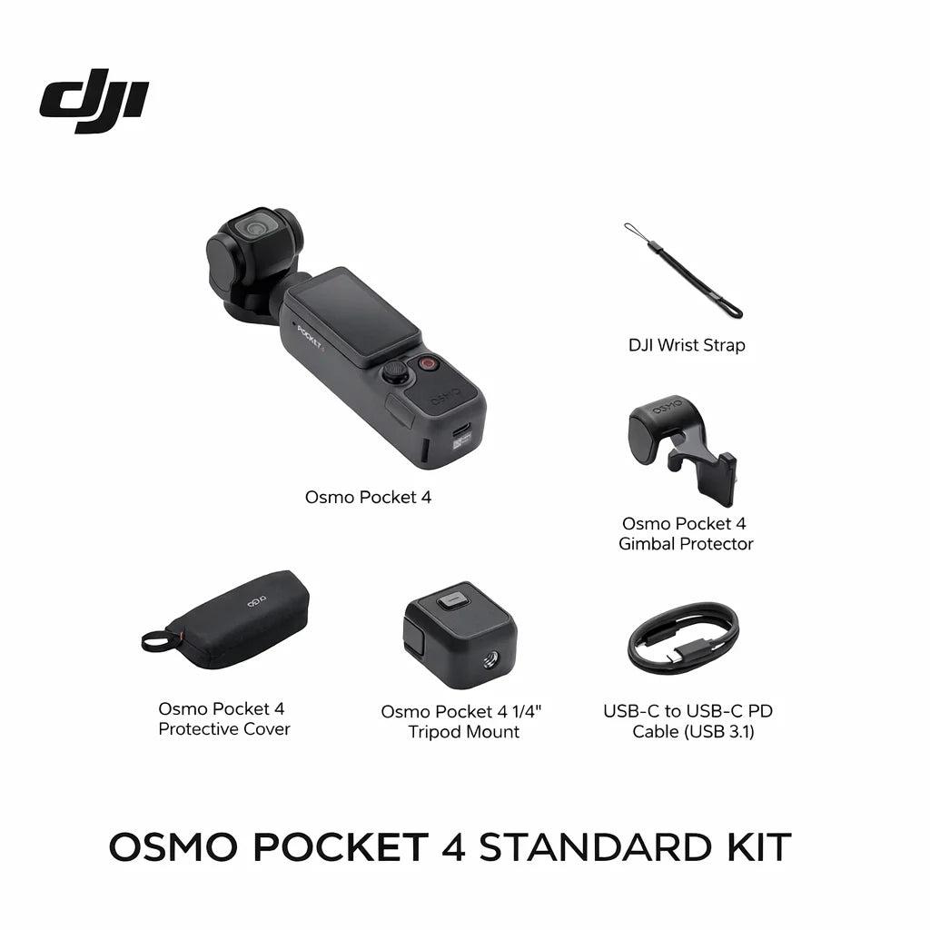 DJI Osmo Pocket 4 4K Gimbal Camera With Smart Video Tracking