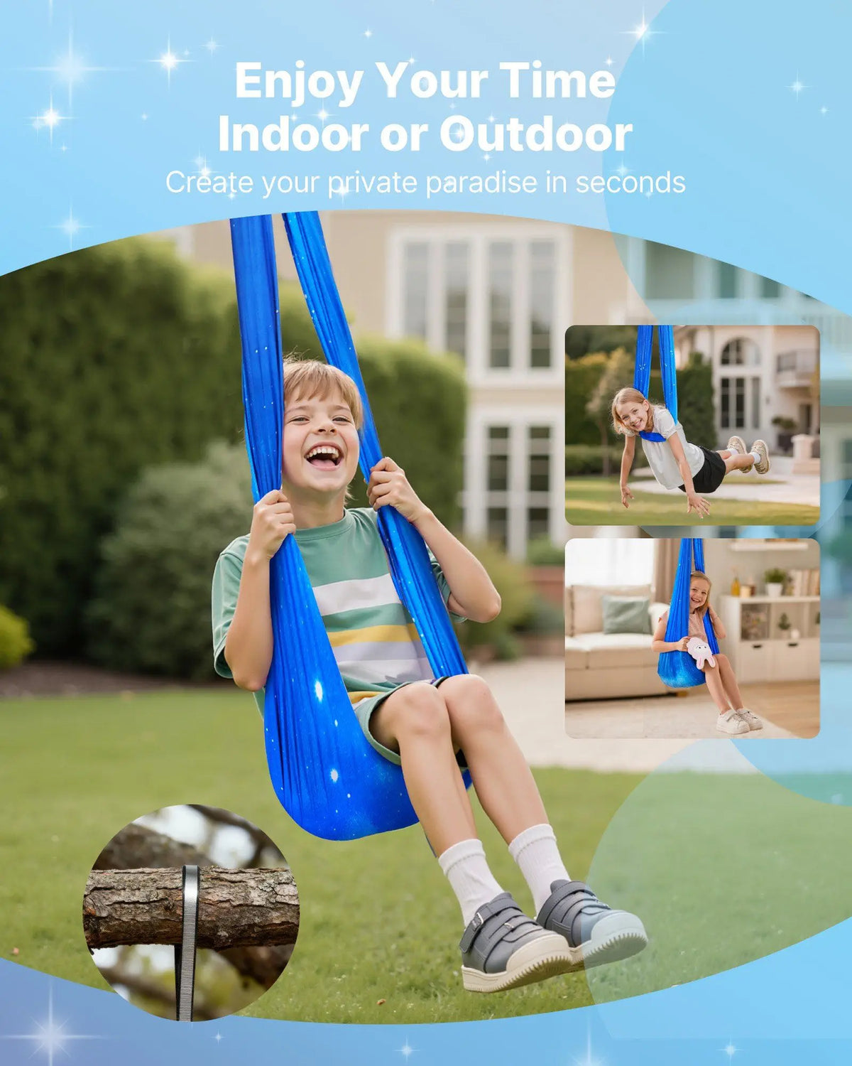 Sensory Swing Hammock for Aerial Yoga, Indoor and Outdoor Use