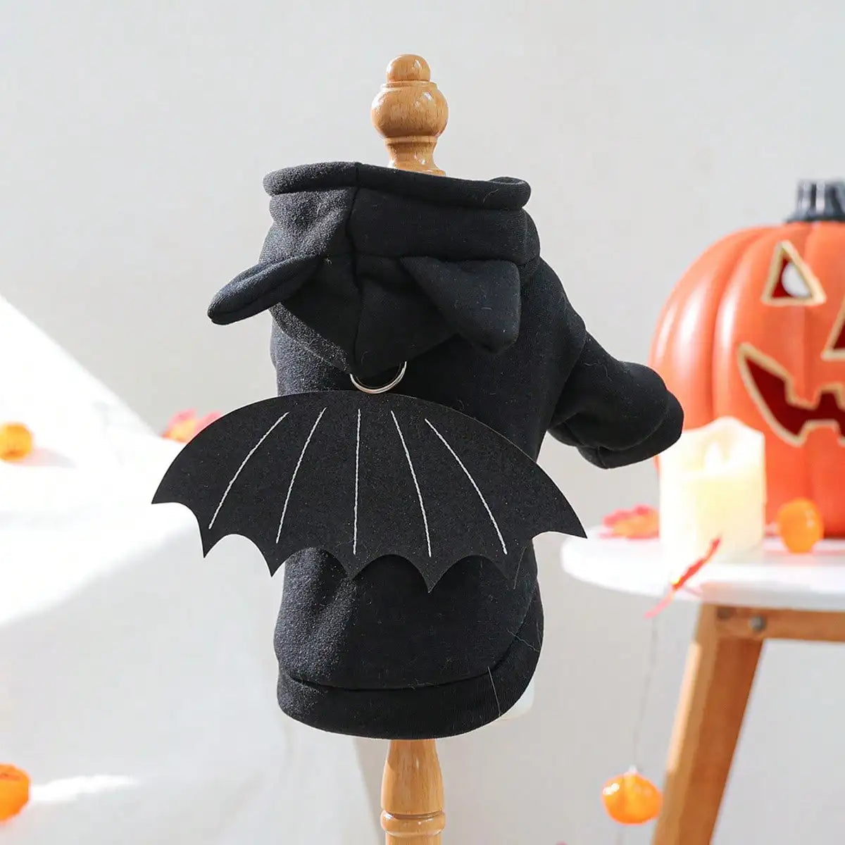 Funny 3D Bat Wings Dog Halloween Costume Holiday Hoodie