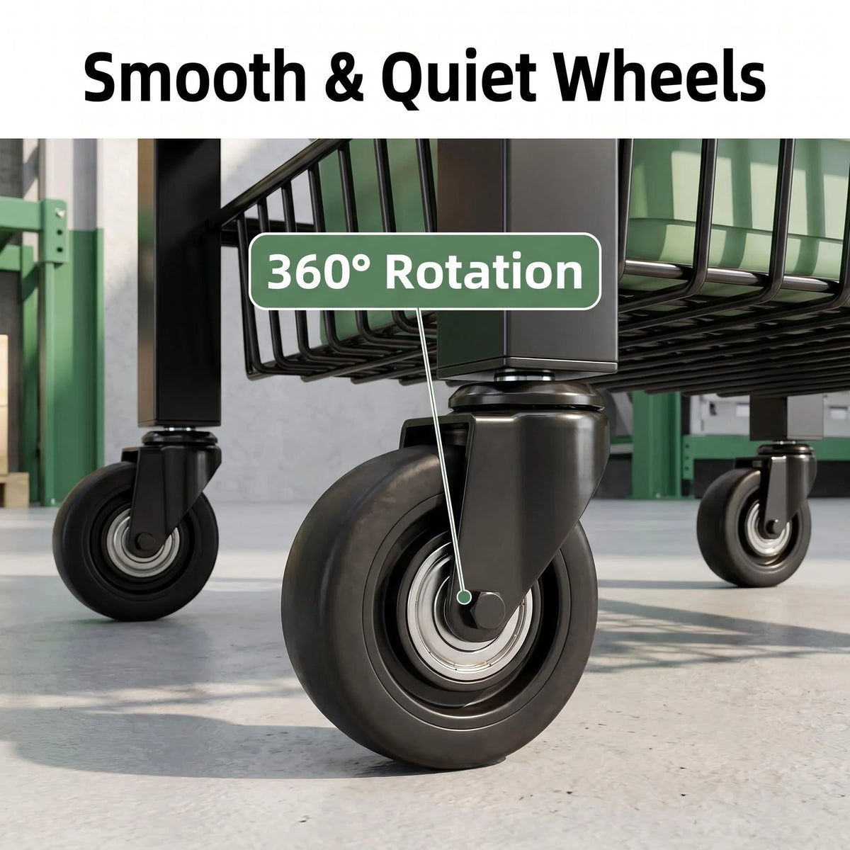 Heavy Duty Rolling Storage Cart With Pull Out Mesh Baskets