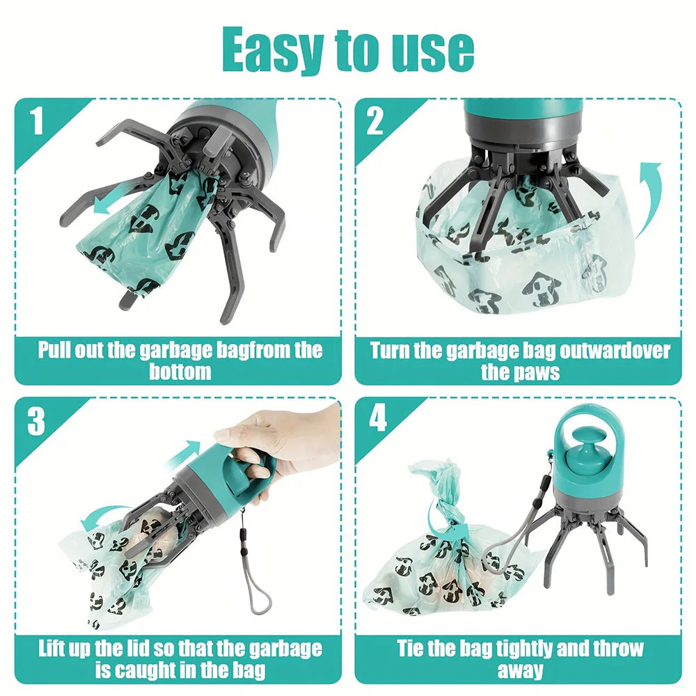 Portable One Hand Dog Pooper Scooper With Bag Dispenser