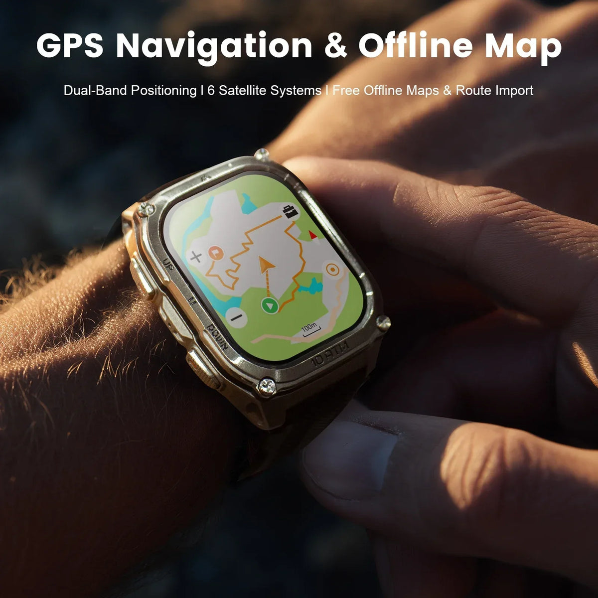 KOSPET Tank GPS Smartwatch With Offline Maps And Health Tracking