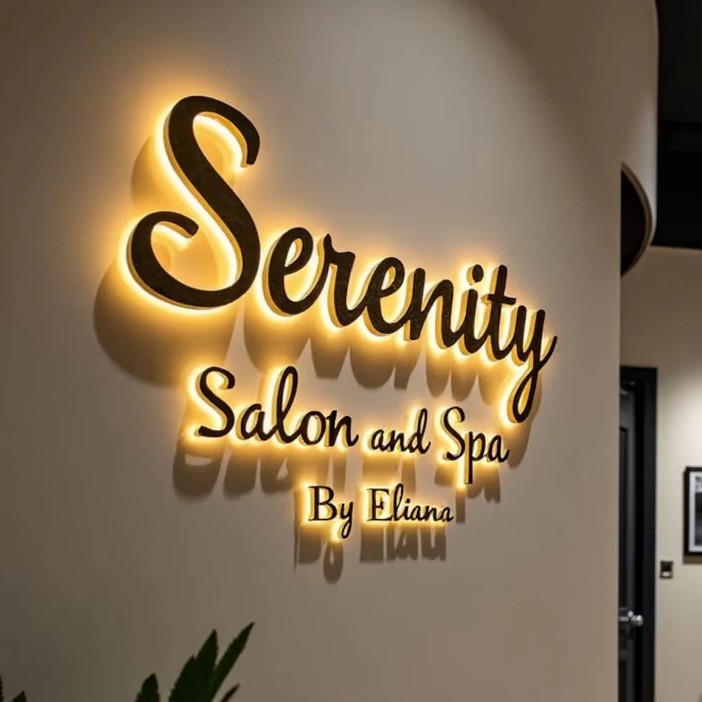 Custom Outdoor Business Sign Large Metal Blacklit Sign Business Laser Cut Metal Sign 3D Wall Logo Letter For Shop Salon Hotel