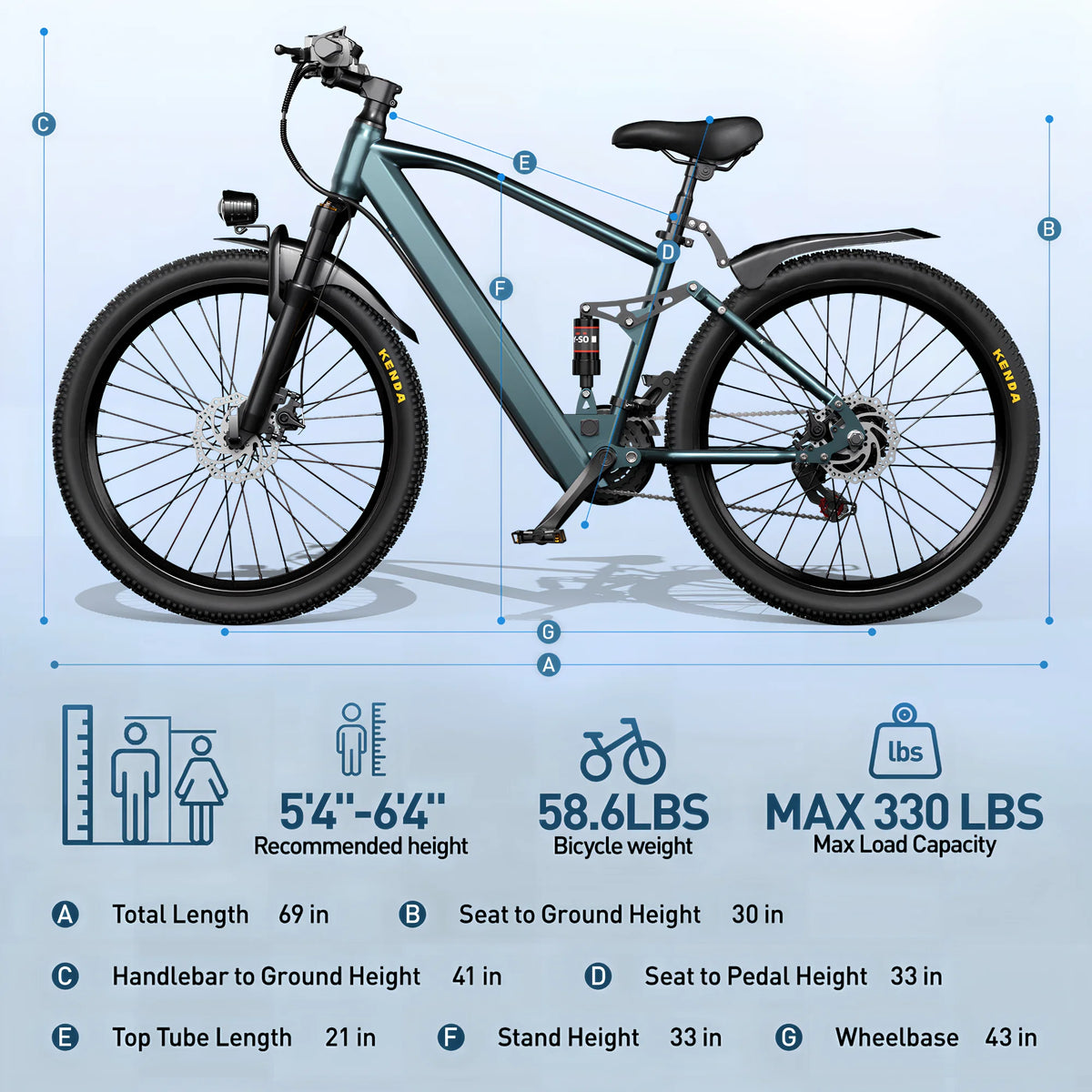 EOEOTWO 750W Electric Mountain Bike With 36V Lithium Battery
