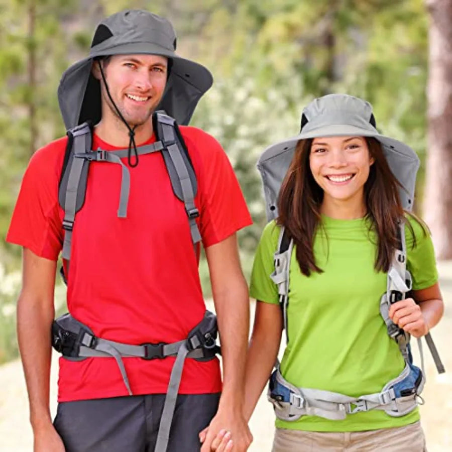 Foldable Wide Brim Sun Hat With UV Protection And Flap