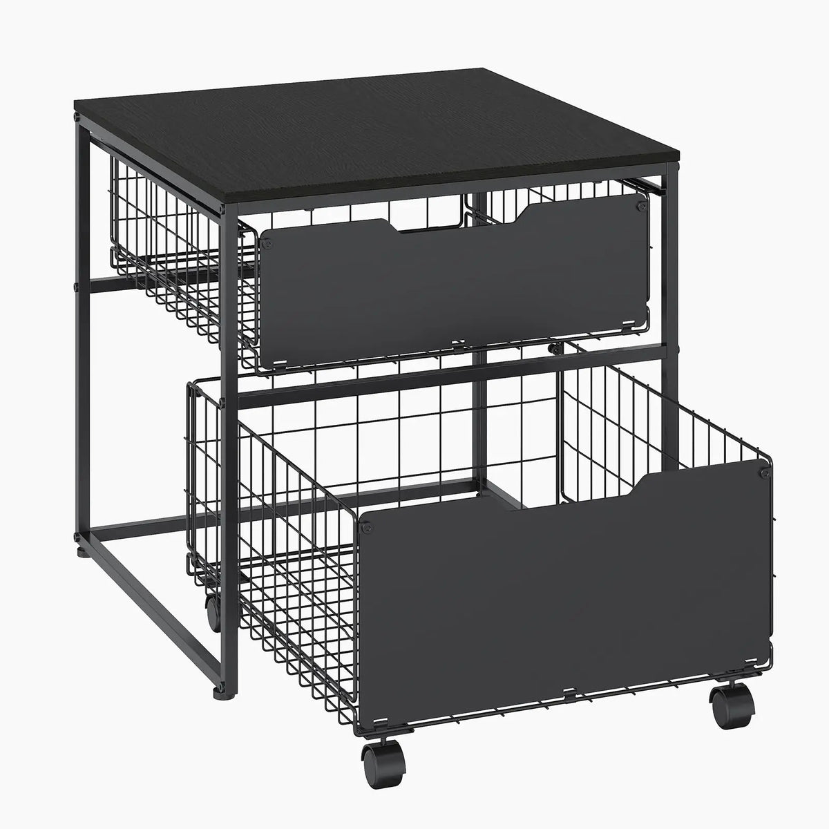HiMISS Steel Mini Fridge Stand With Wheels And Storage Baskets