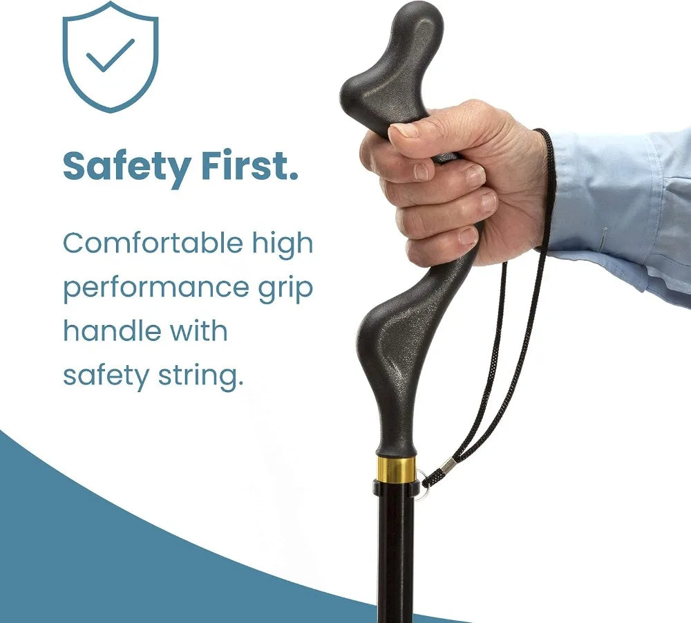 Special Balancing Stick - 10 Adjustable Heights - Self Standing, Folding, Portable, Collapsible Walking Cane for Men and Women