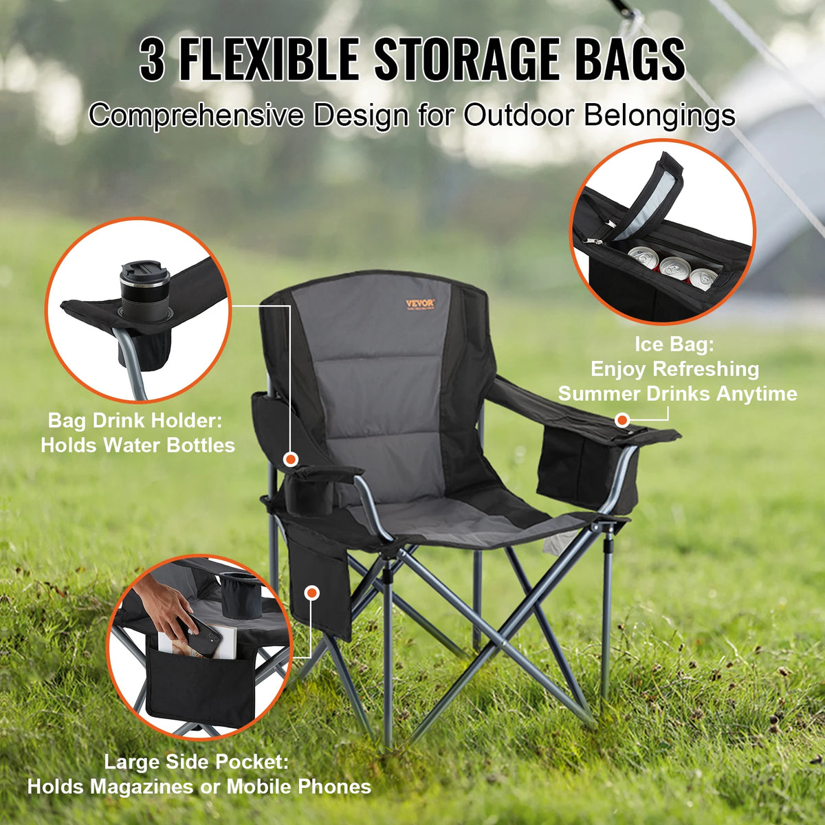 SucceBuy Portable Folding Outdoor Camping Chair for Beach Hiking