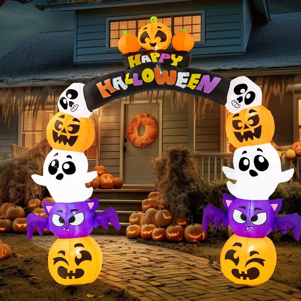 Joyfy Halloween Pumpkin Archway Inflatable Outdoor Decor With Led Lights