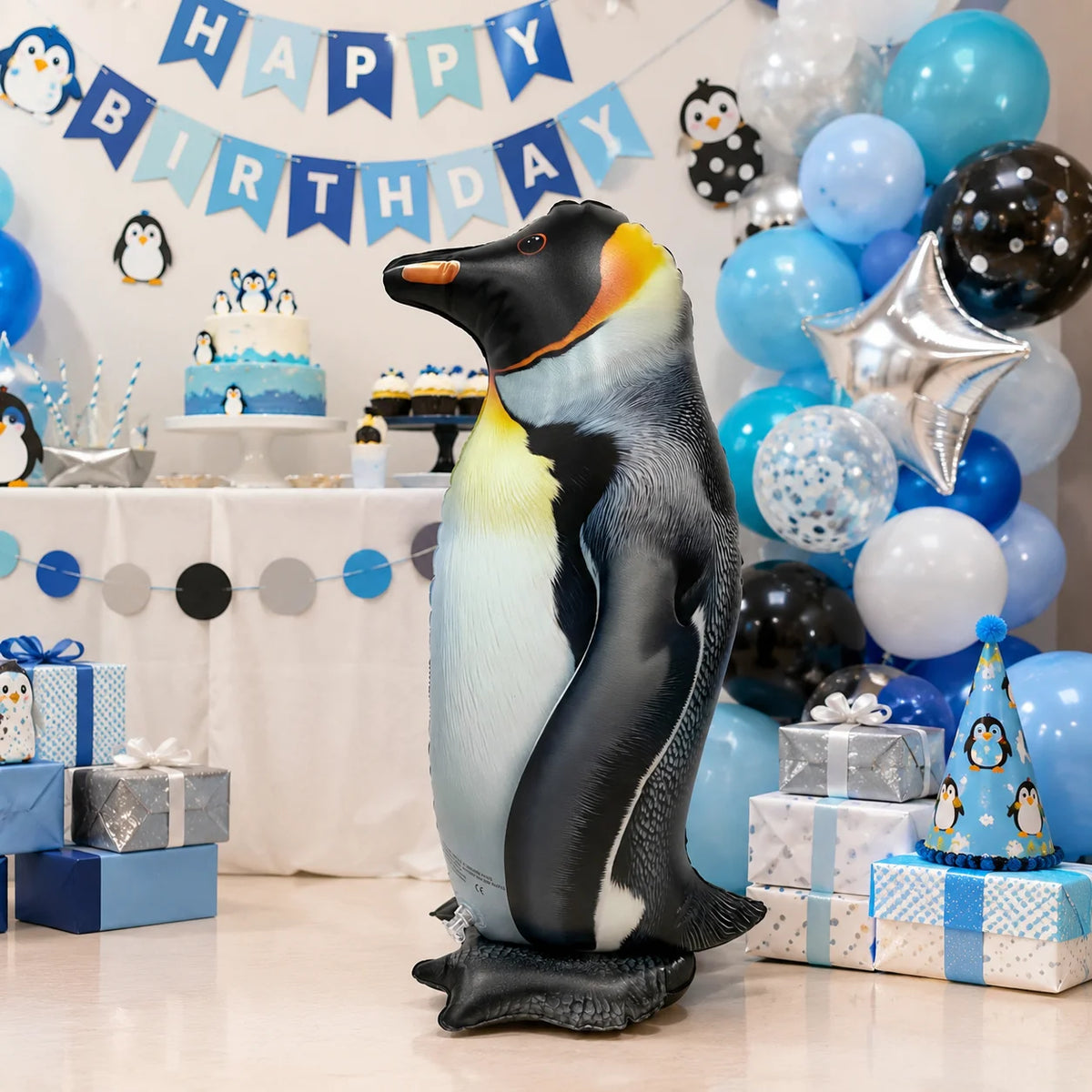 Inflatable Penguin Pool Party Decoration for Outdoor Celebrations