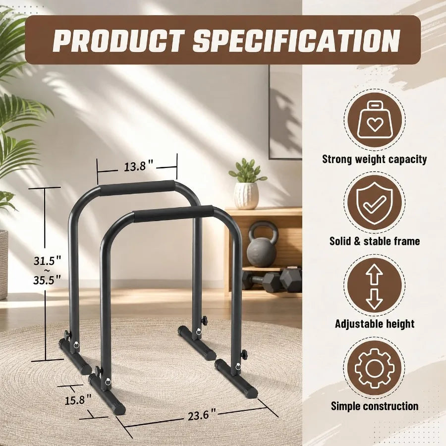 Adjustable Dip Stand Parallel Bars for Home Gym Strength Training