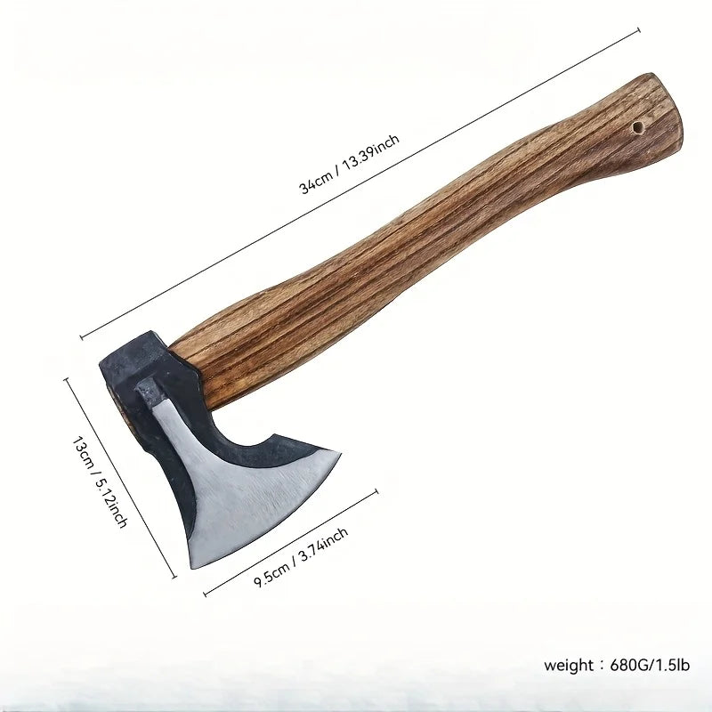 Professional Firewood Splitting Axe With Steel Blade And Wood Handle