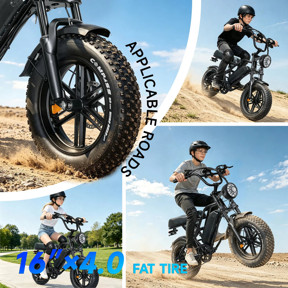 OBX G60 Fat Tire Off Road Electric Bike Removable Battery