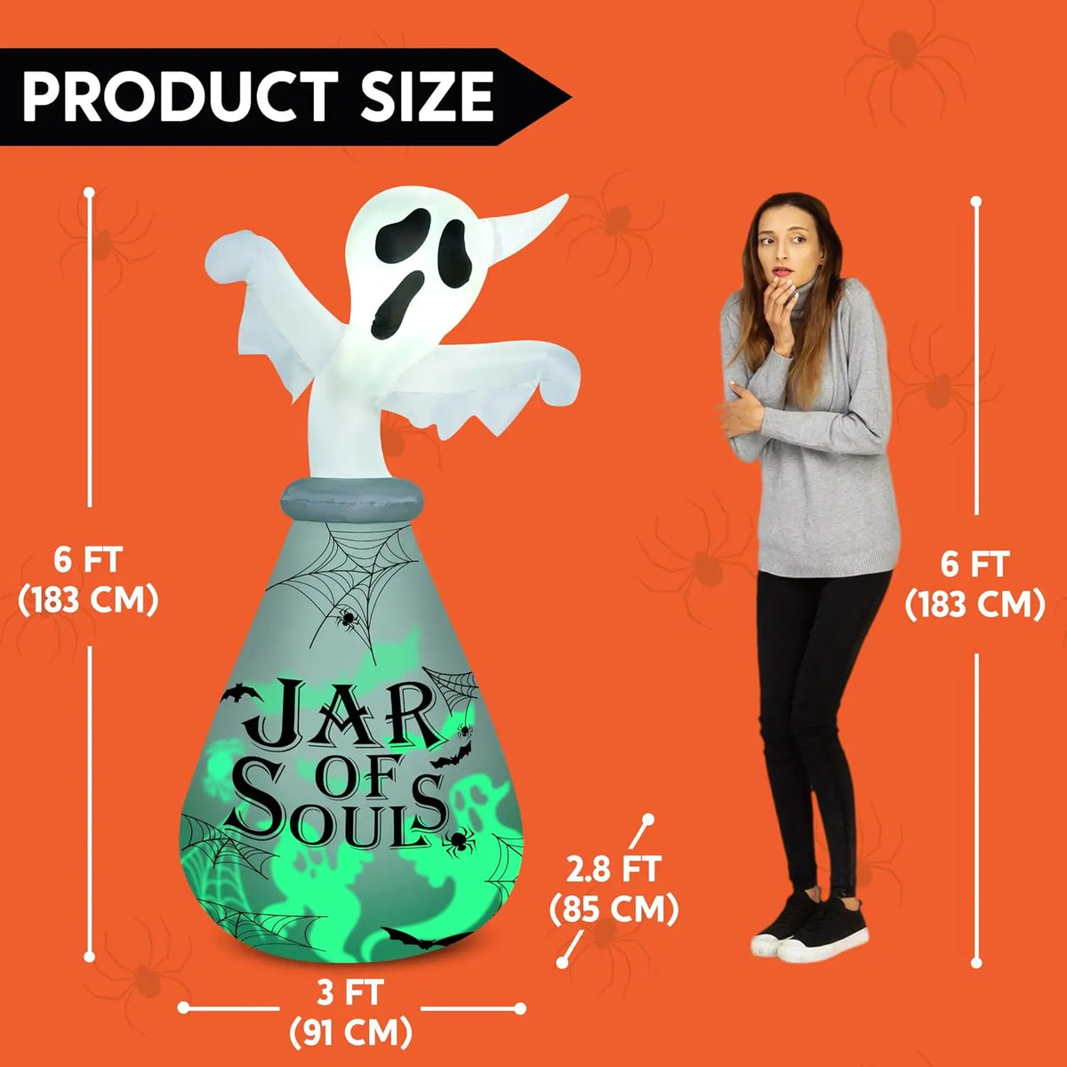 Joyfy Ghost Inflatable Outdoor Halloween Yard Decoration