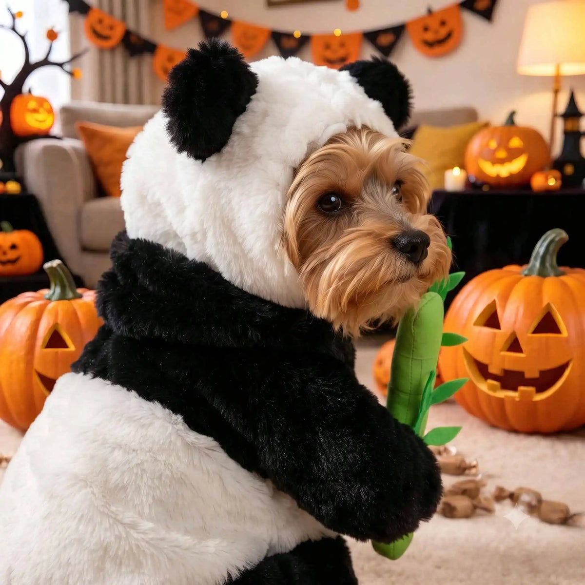 Halloween Cute Dog Panda Transformation Costume With Head Mask