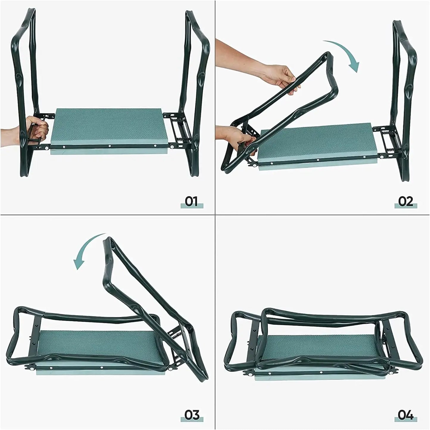 Portable Folding Garden Kneeler Seat With Eva Foam Cushion