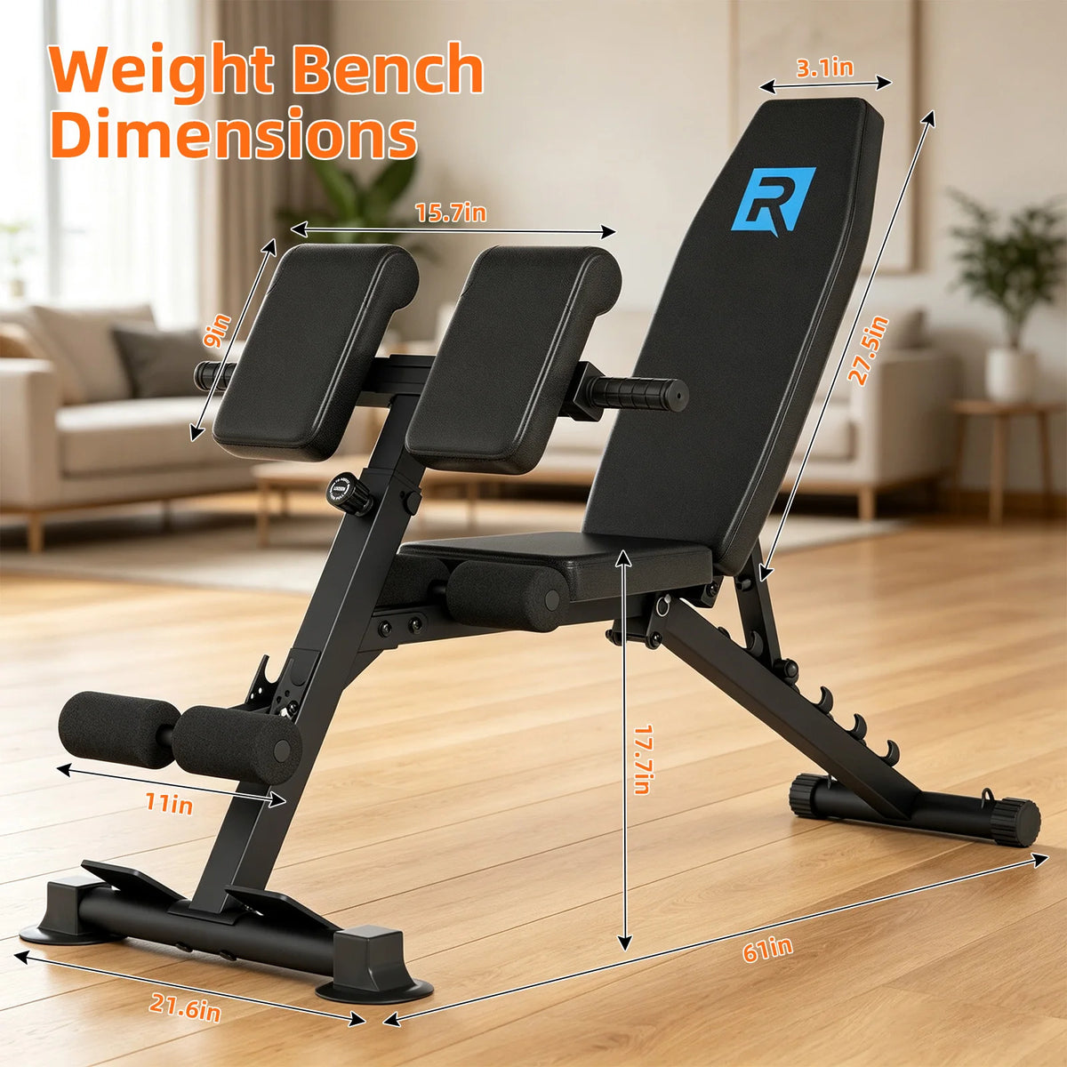 Adjustable Weight Bench With Resistance Bands For Full Body Training