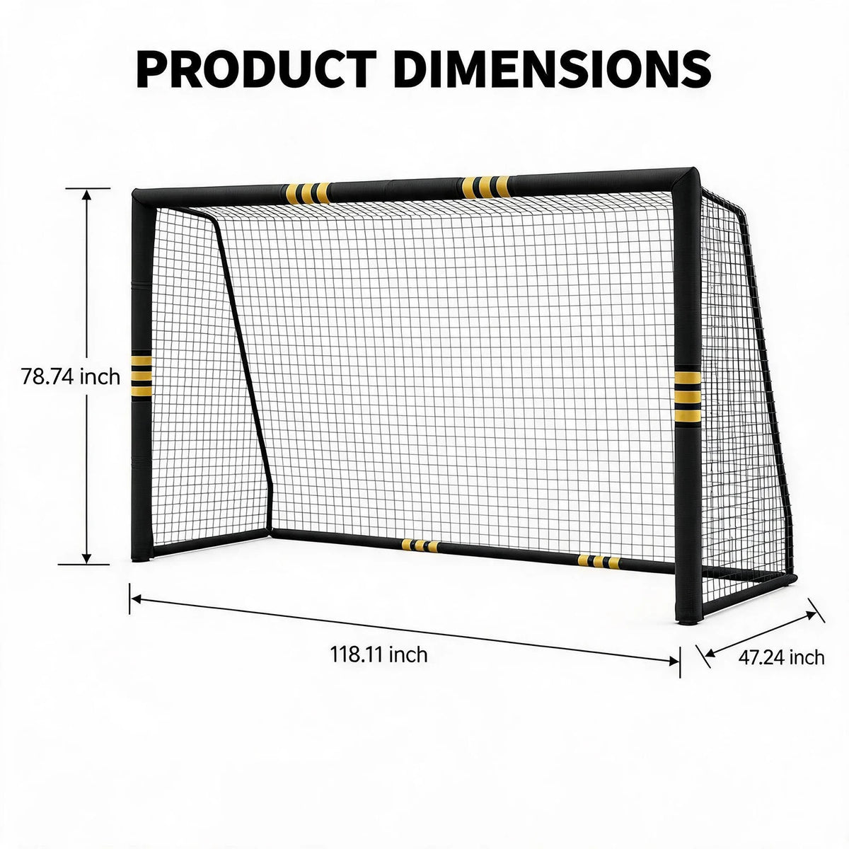 HiMiss Heavy Duty Portable Soccer Goal For Backyard Training