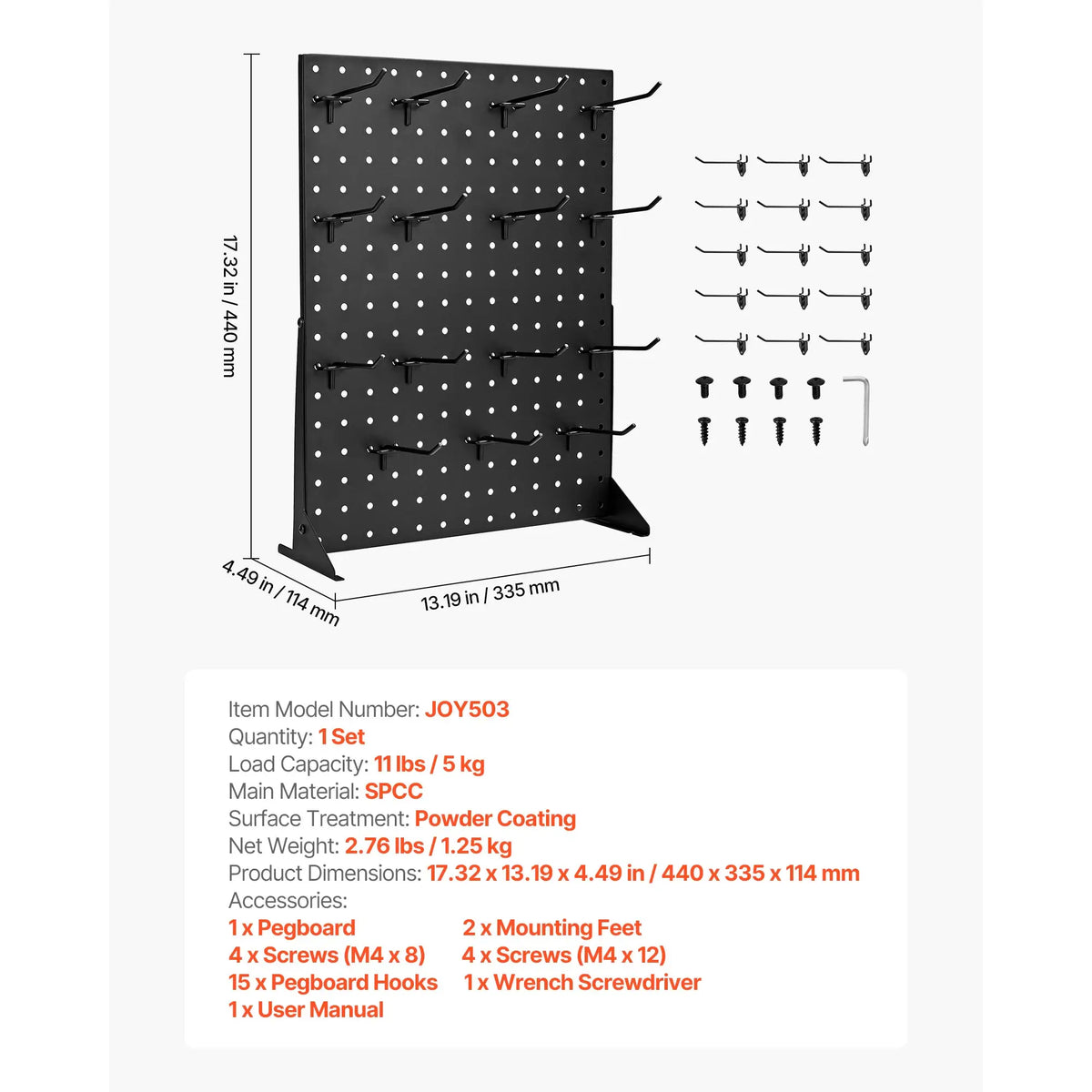 SucceBuy Steel Pegboard Display Stand With Hooks For Retail Space