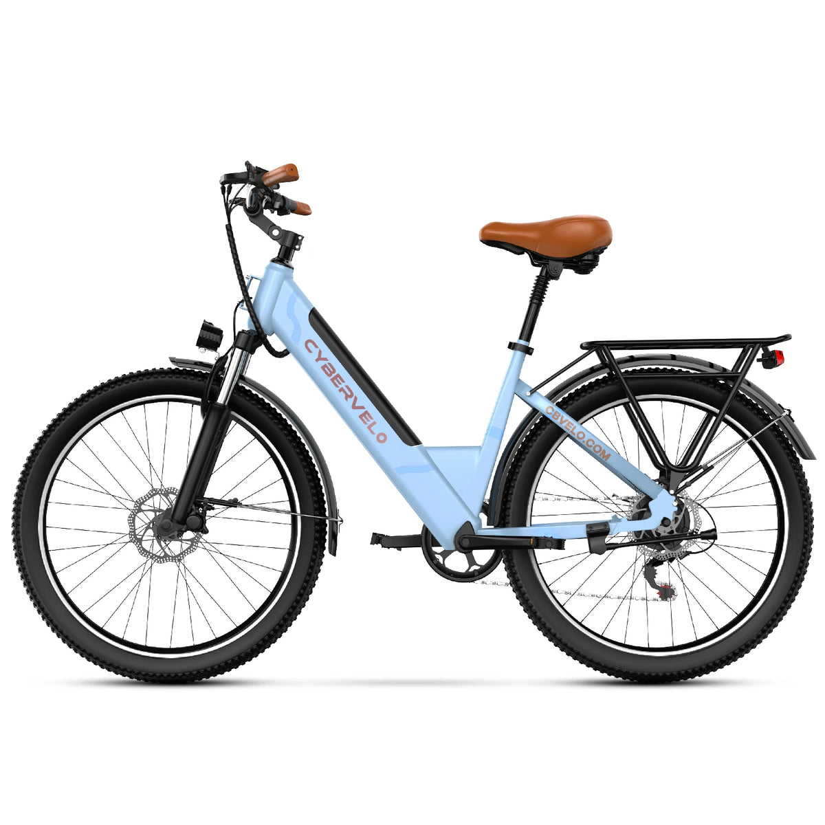 Cybervelo Urban Commute Step-Thru Electric Bike With 1000W Peak Motor