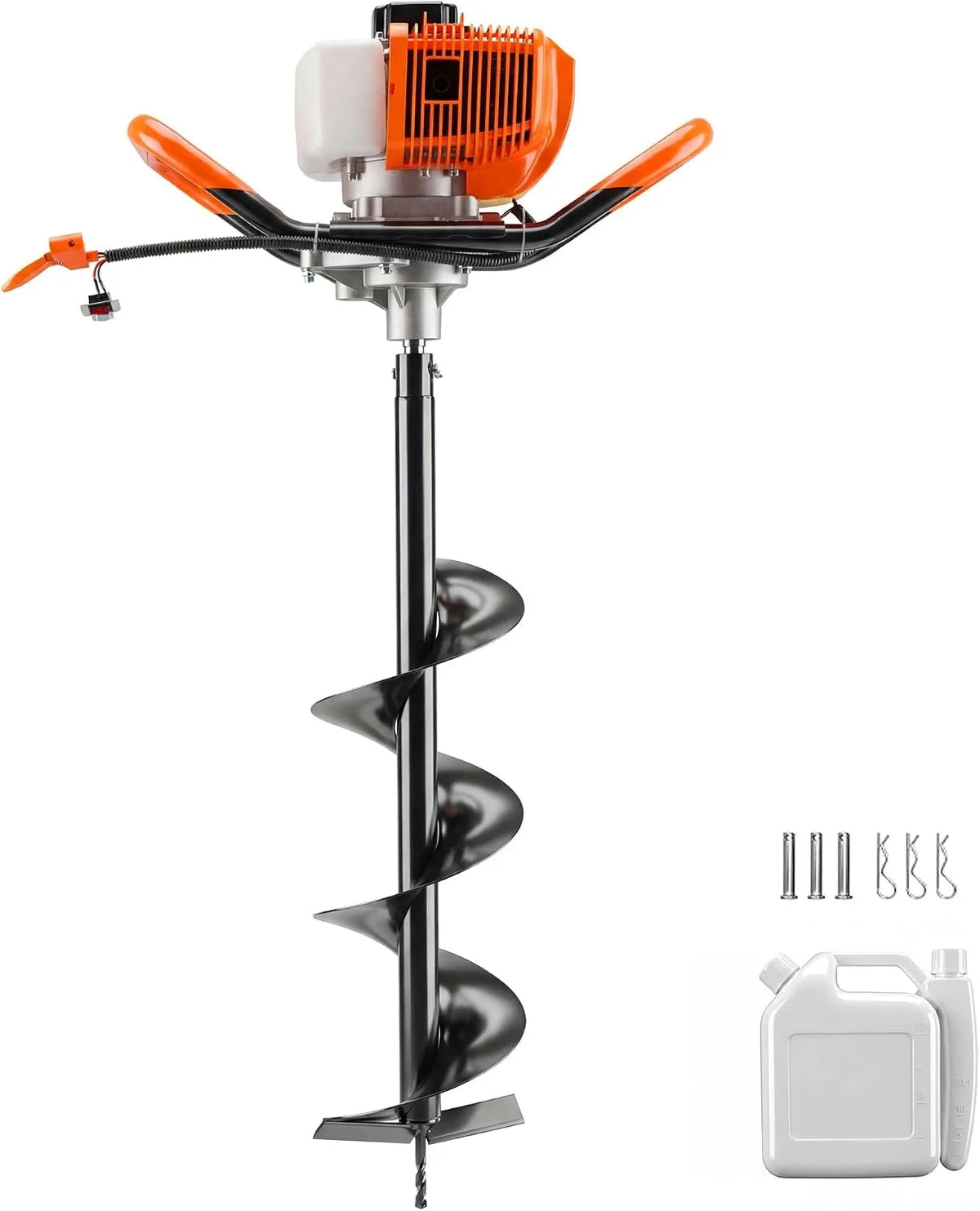 43cc Gas Powered Post Hole Digger with 8 Inch Auger Bit 31.5 Inch Deep Earth Auger Drill Machine EPA Certified Heavy Duty Fence Post Hole Digger for Farm Garden Landscaping
