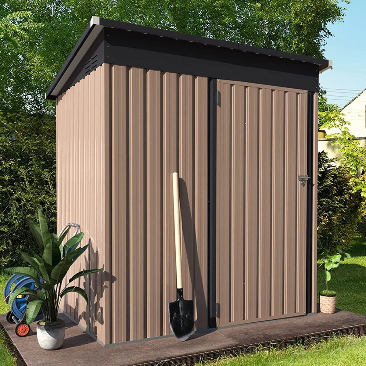 Plastic Outdoor Garden Storage Shed with Window Lock