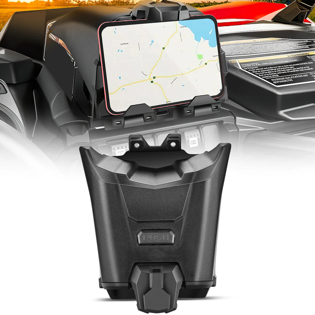 Frokom X3 Electronic Device Tablet Phone Holder with 1 Gal Storage Box Fit for Can Am Maverick X3 All Models Tablet Holder Mount