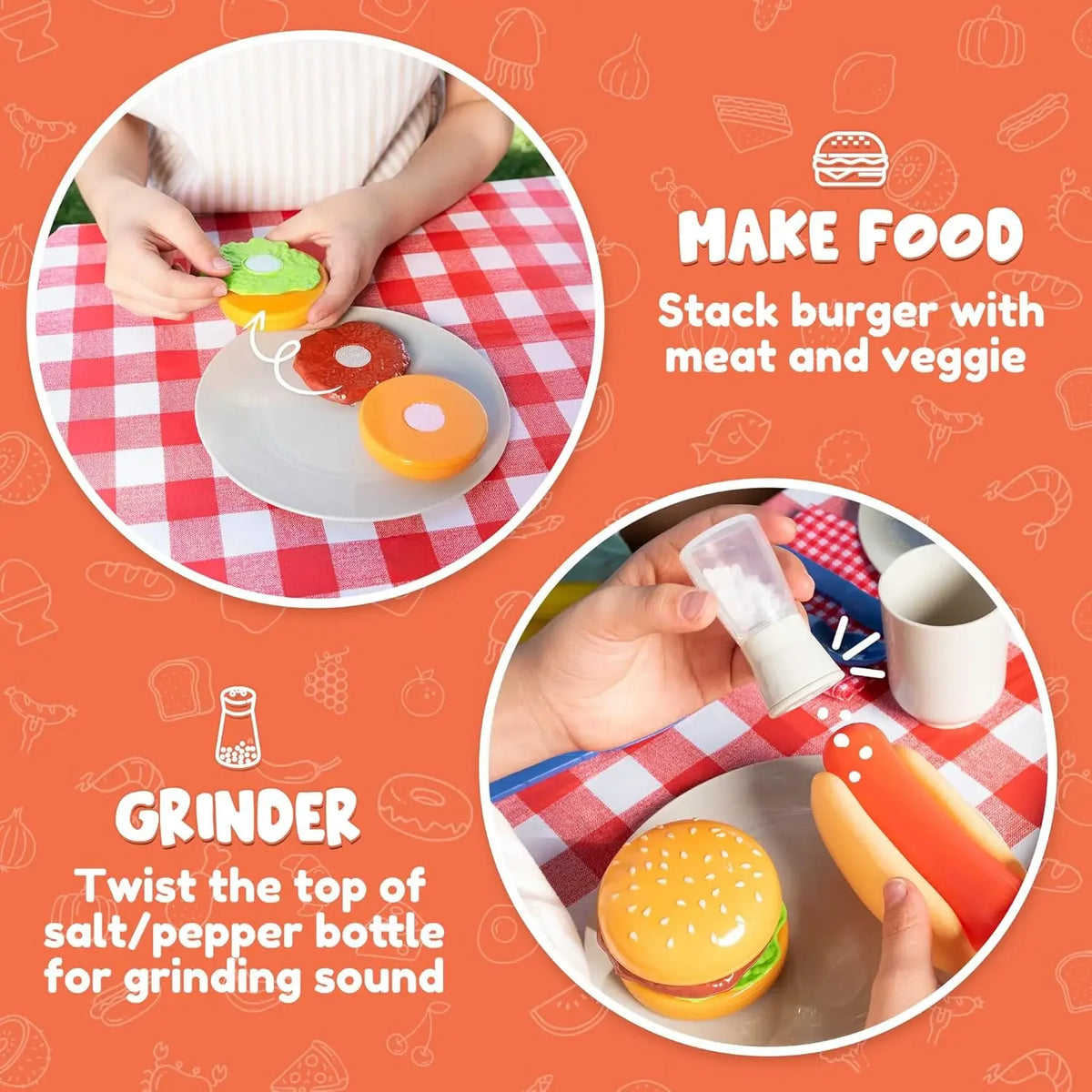 Joyfy Kids Interactive Barbecue Play Set With Kitchen Cooking Pieces