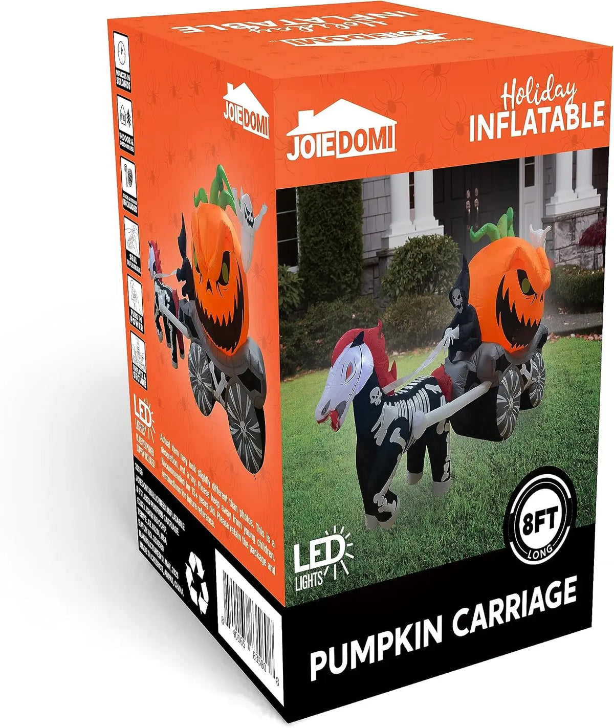 Joyfy Pumpkin Carriage Halloween Inflatable Outdoor LED Yard Decoration