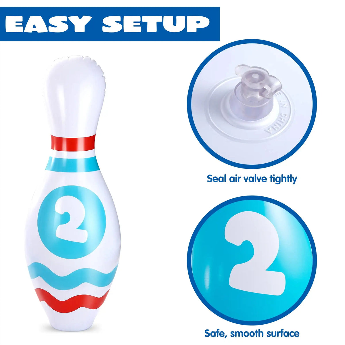 Joyfy Inflatable Bowling Set for Kids and Adults Party Toy