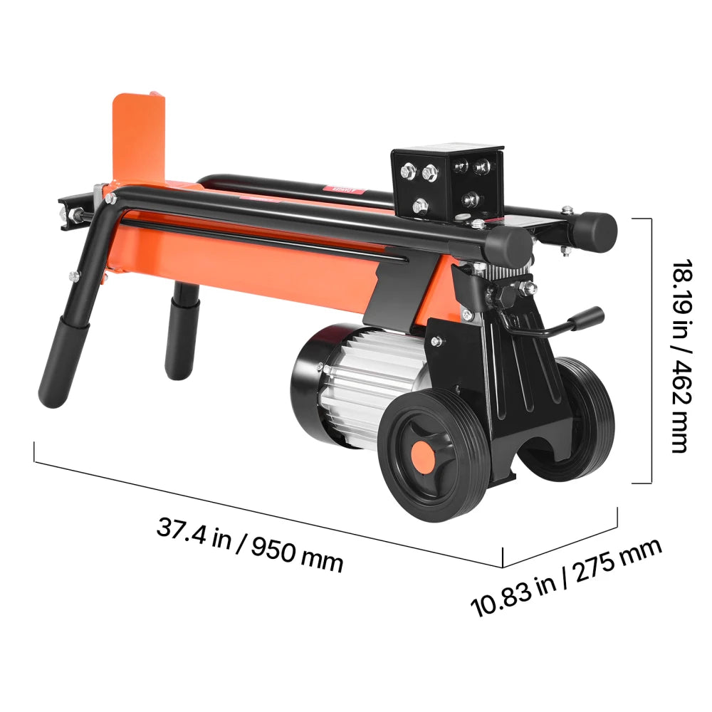 Electric Portable Log Splitter With Heavy Duty Wheels And Motor