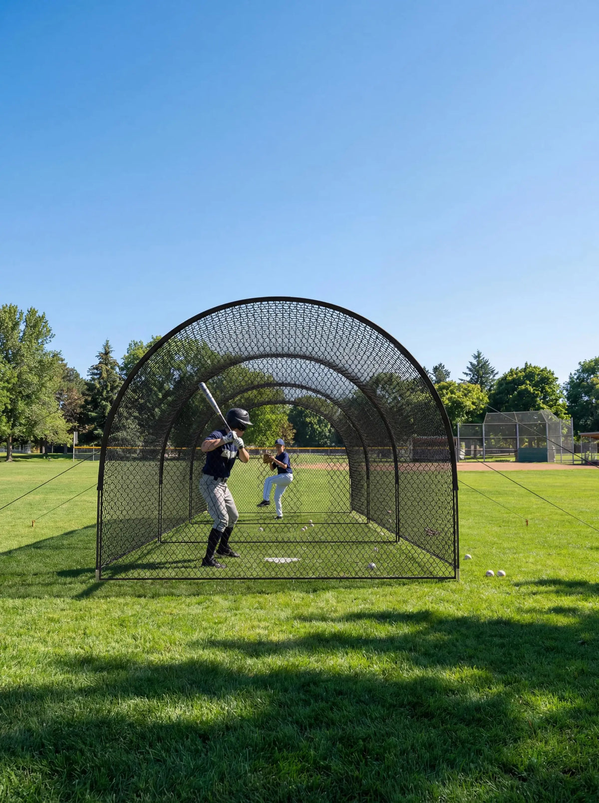 33Ft/22Ft Baseball Batting Cage, Baseball Training Equipment Netting Cages, with Frame & Net – Practice Hitting, Pitching & Golf in Backyard or Field