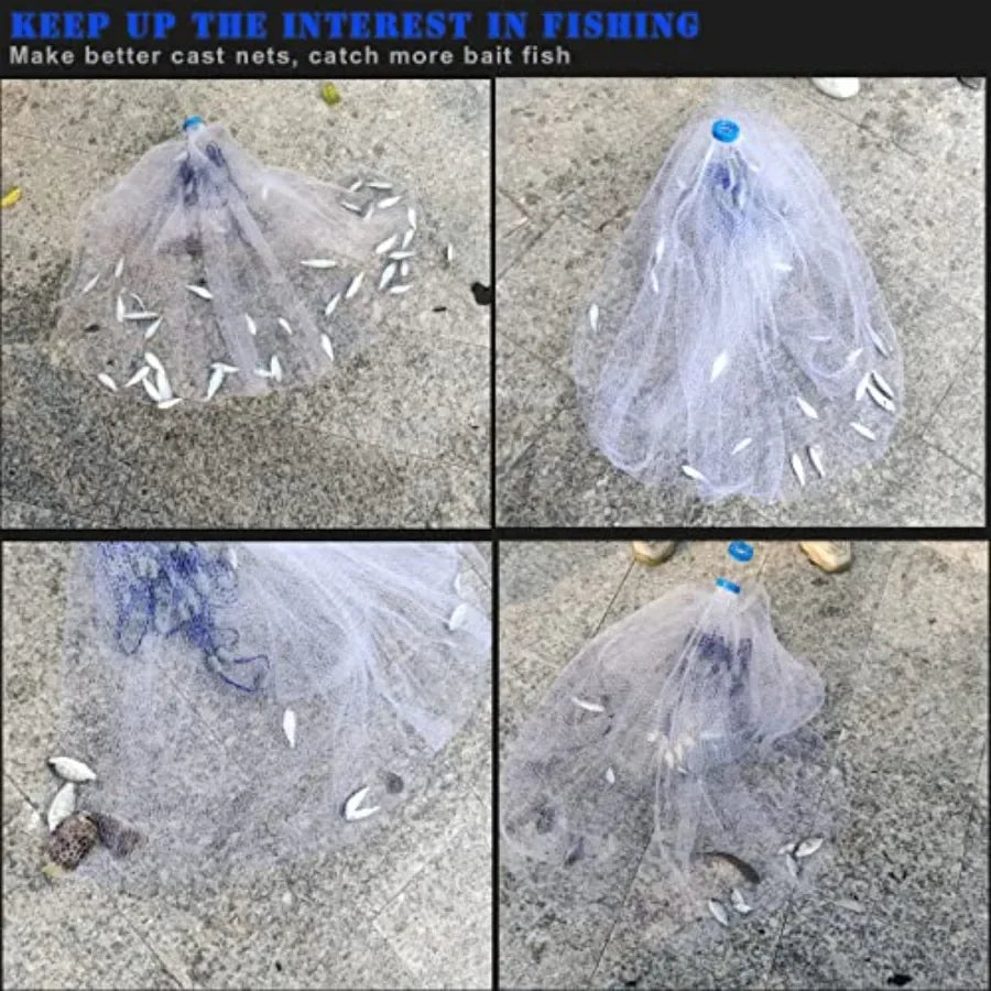 Professional Grade Heavy Duty Cast Net For Saltwater Fishing Bait
