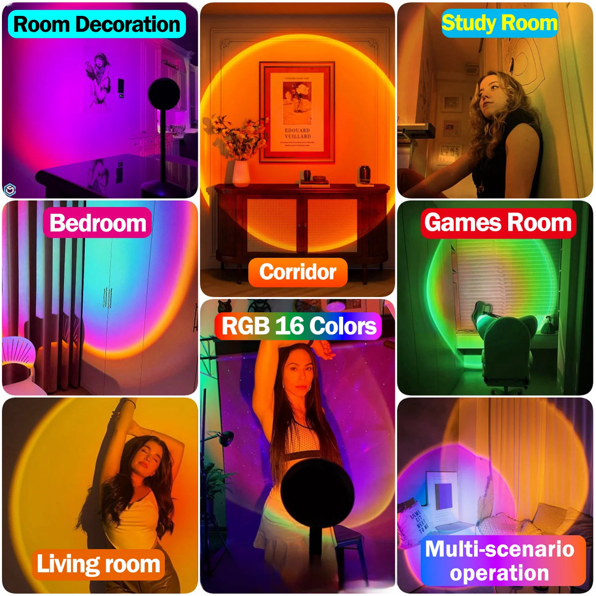 App Remote Dimmable Sunset Lamp Projector With 16 Led Modes