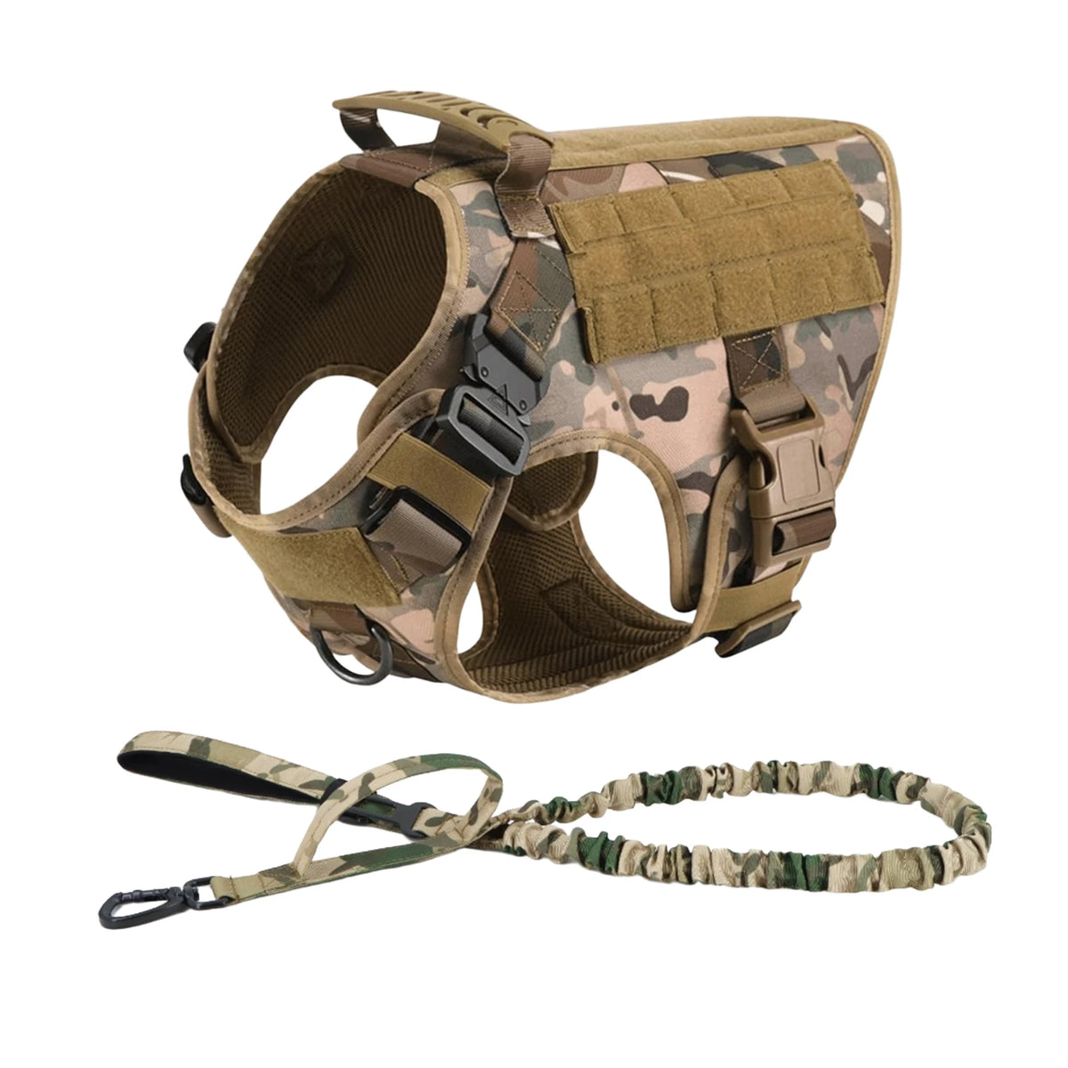 Petavel Tactical Dog Harness With Quick Release Padded Molle Vest