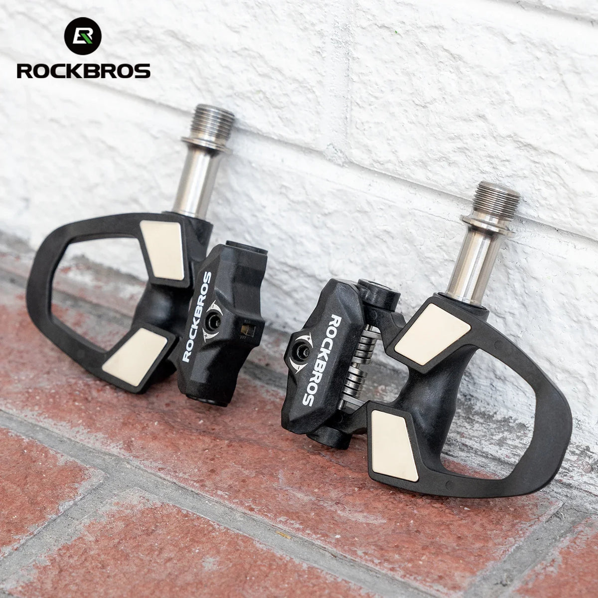ROCKBROS Road Bike Lock Pedal Carbon Fiber Lightweight Faster Self-Locking Pedal Aluminum Alloy SPD Lock Pedal with Lock Cleats