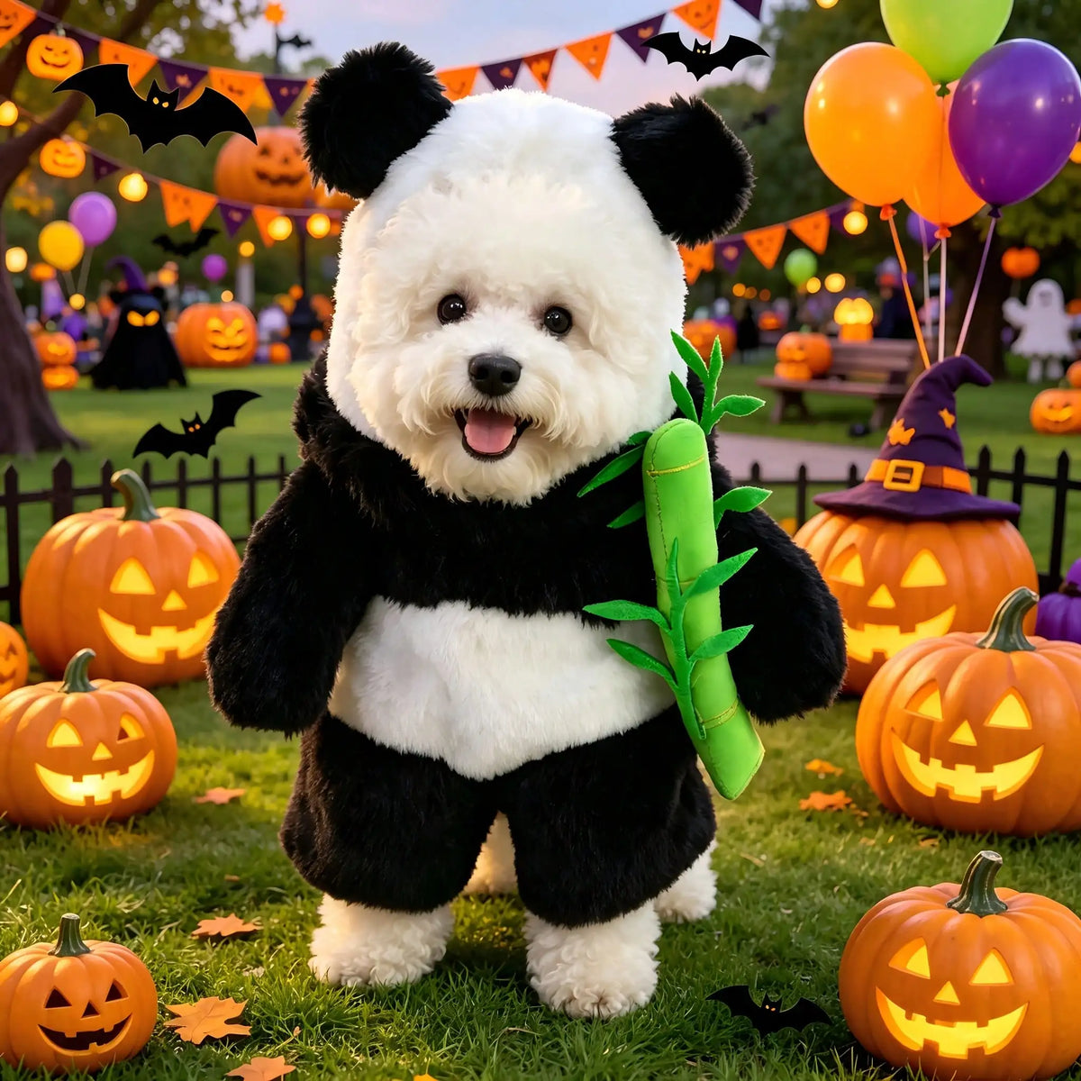Halloween Cute Dog Panda Transformation Costume With Head Mask