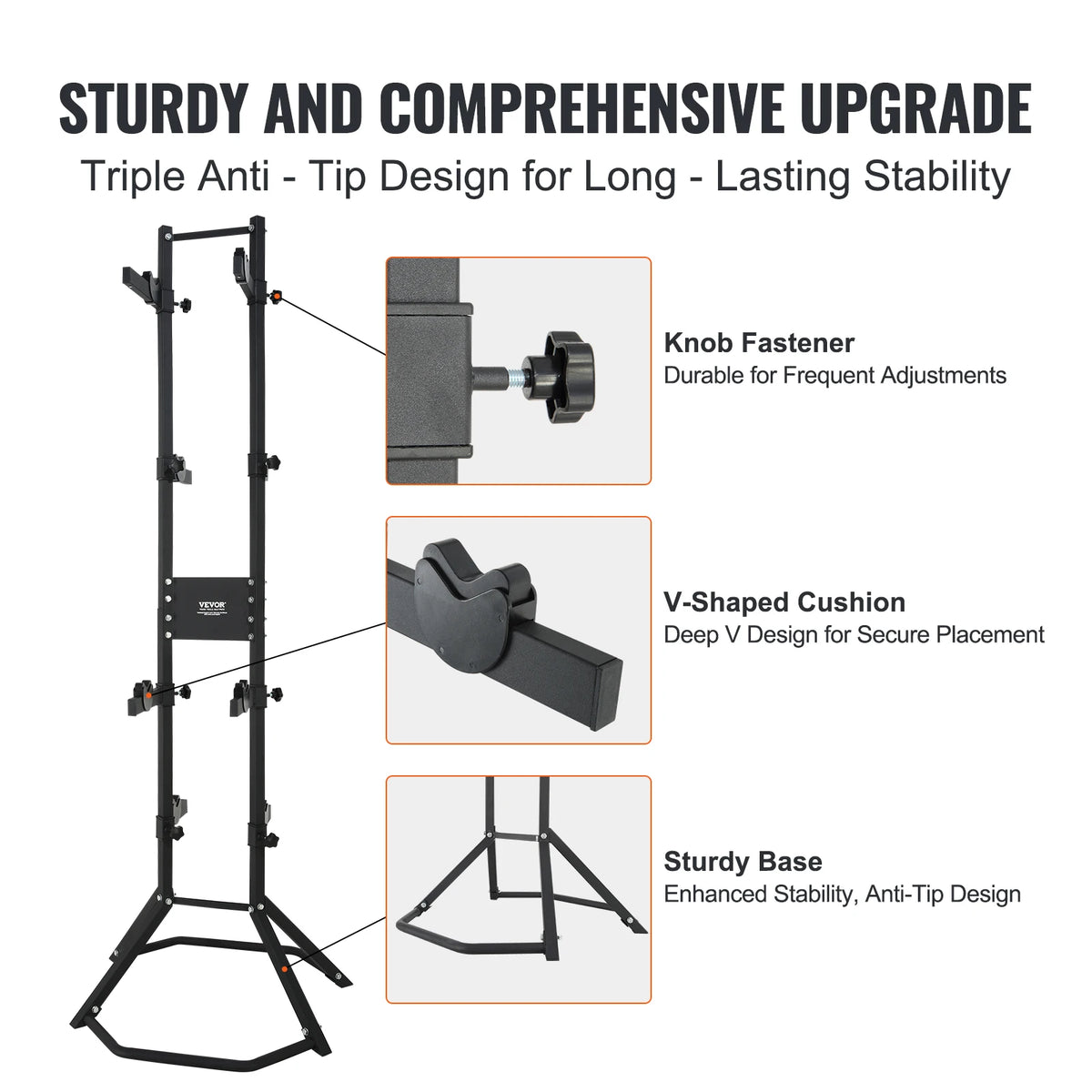 VEVOR Steel Adjustable Vertical Bike Storage Rack For Garage