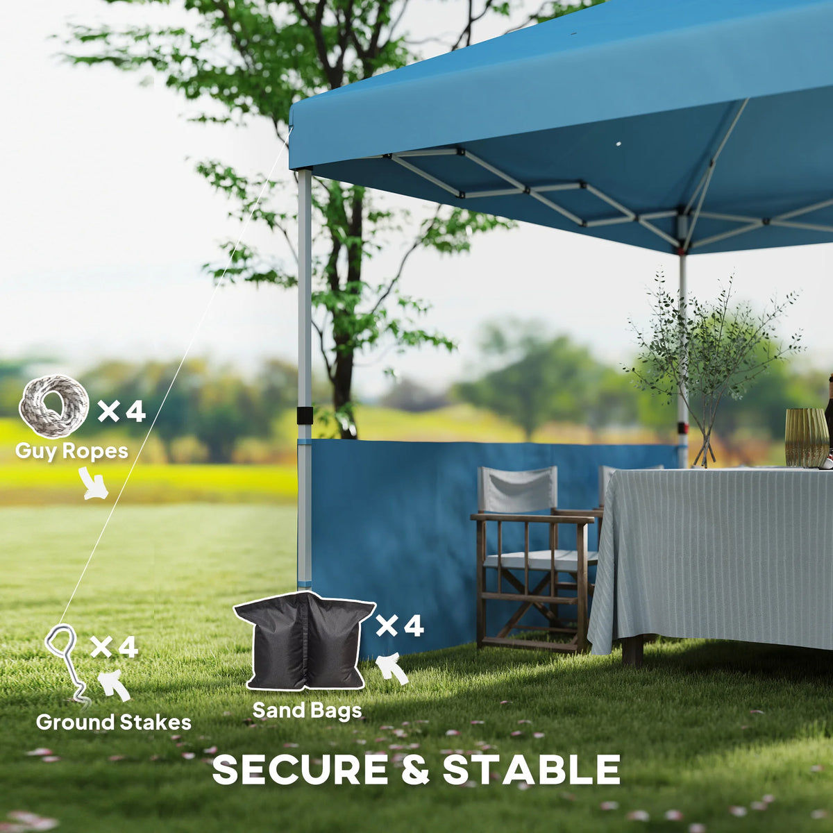 Outsunny Pop Up Canopy Tent With Two Heavy Duty Half Sidewalls