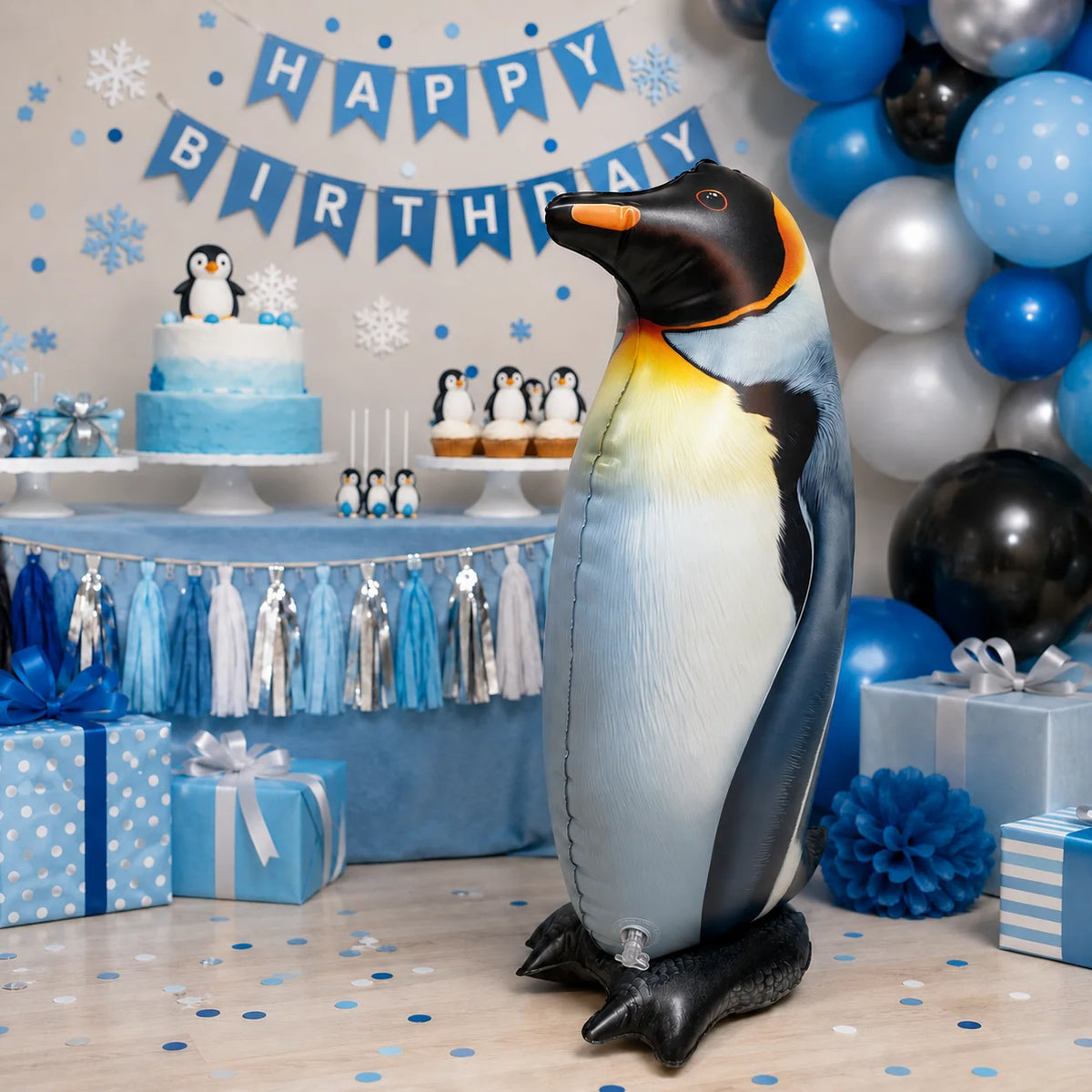 Inflatable Penguin Pool Party Decoration for Outdoor Celebrations