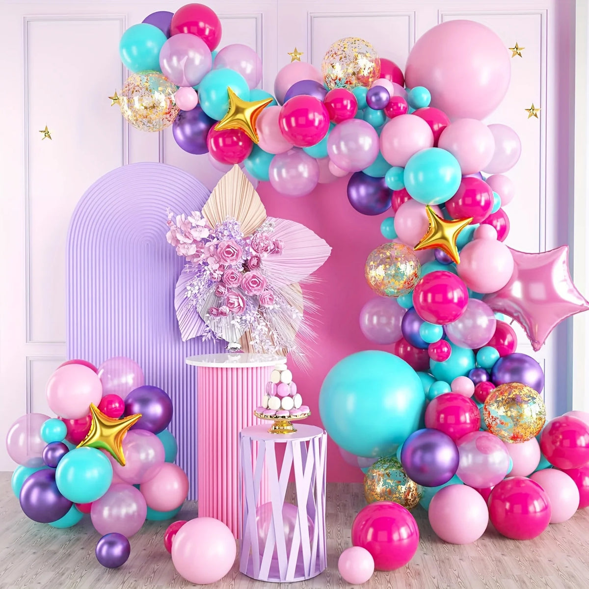 Balloon Arch Kit With Confetti Foil Balloons And Star Accents
