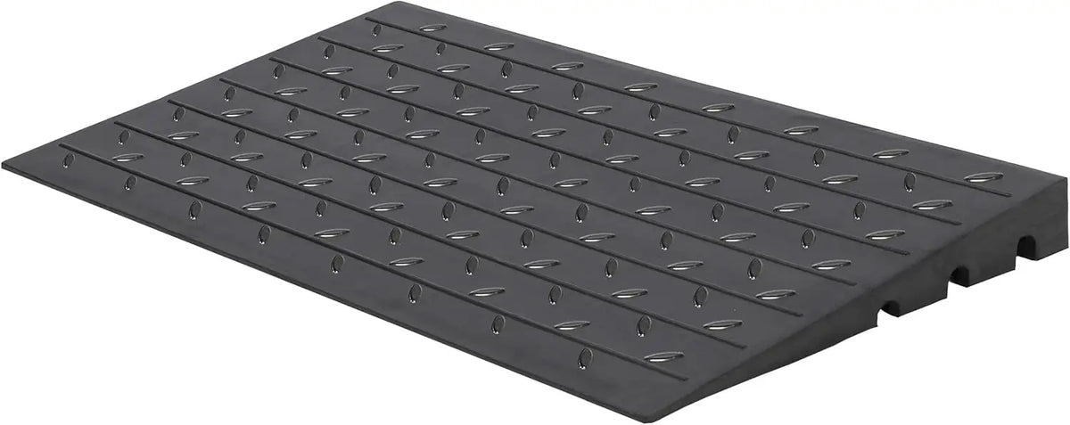 Tacleekii Rubber Curb Ramp With Cord Channels for Wheelchair Access