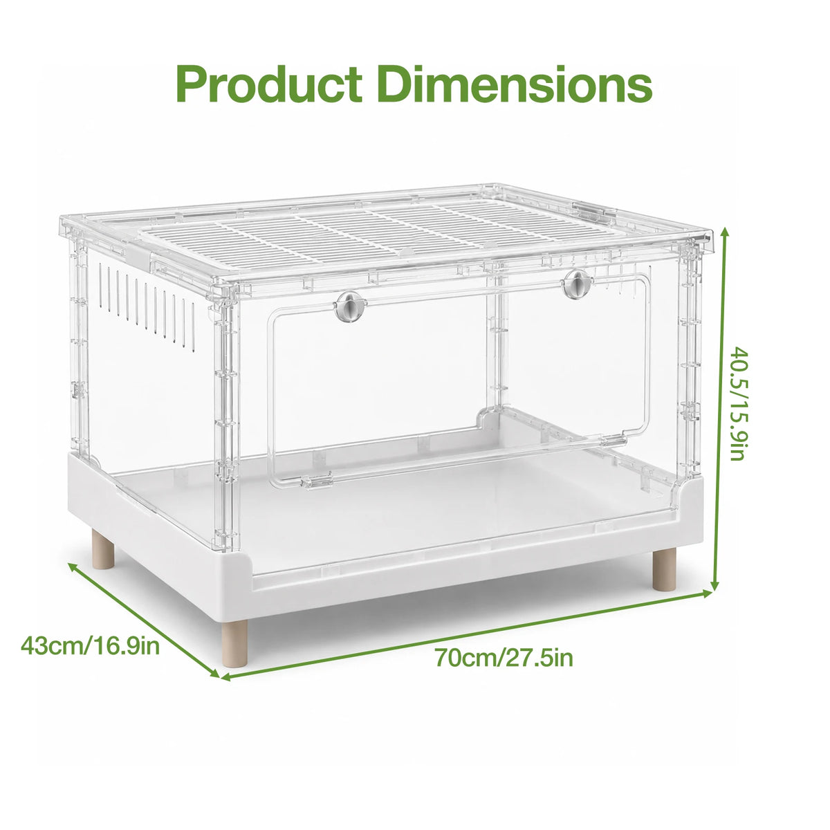 Clear Acrylic Foldable Reptile Terrarium With Front Opening Door