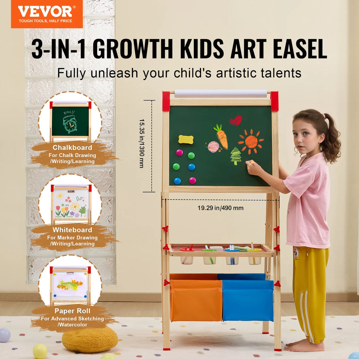 SucceBuy Children Magnetic Drawing Board WordPad Baby Color Graffiti Standing Art Easel Educational Drawing Toys for Kids Girl