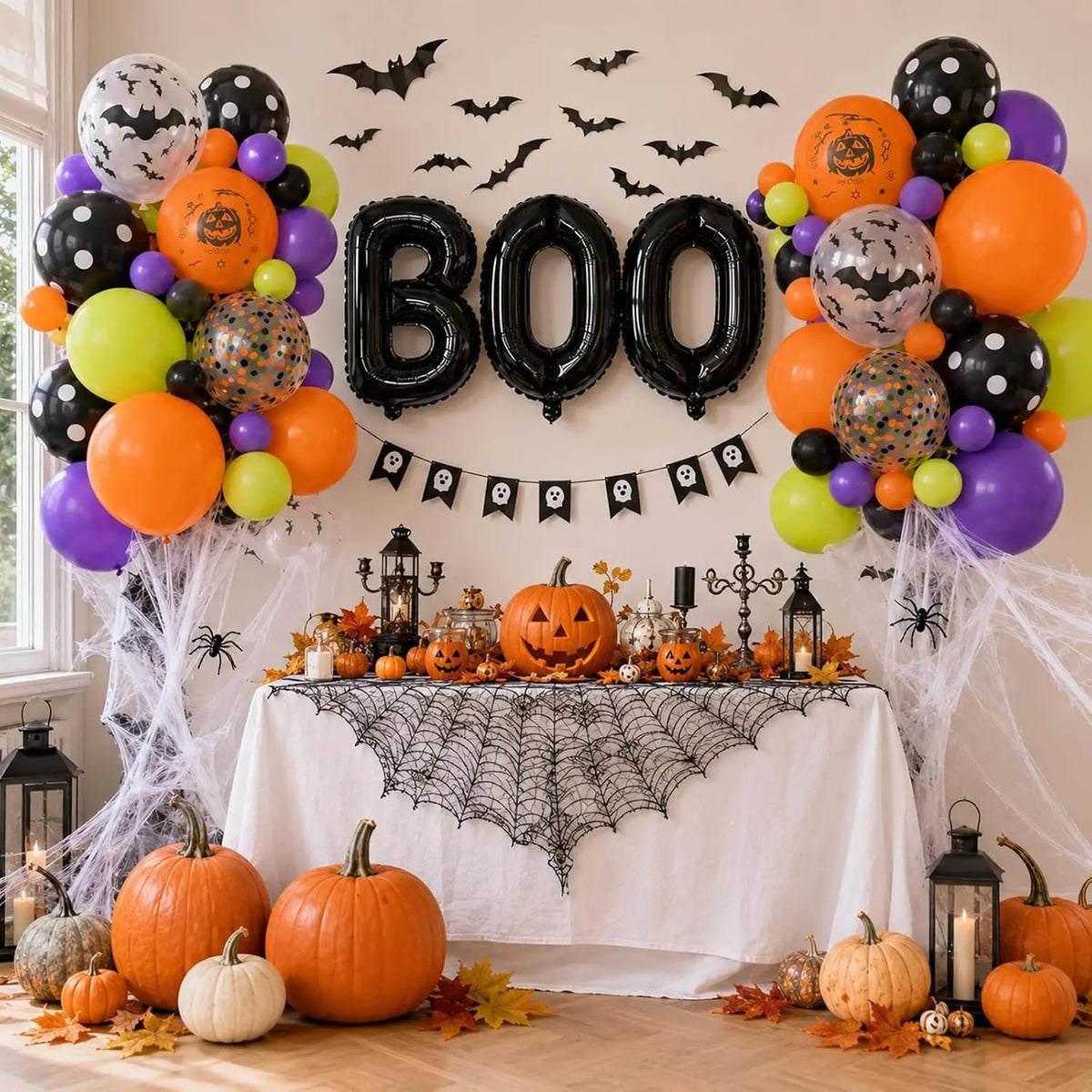 Halloween Balloon Garland Kit With BOO Foil Balloons Party Decorations